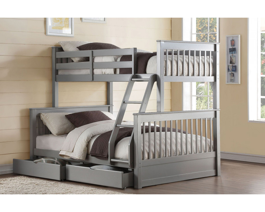 ACME - Haley II Twin/Full Bunk Bed with Storage