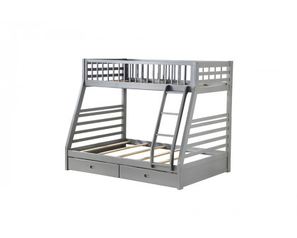 ACME Jason Twin/Full Bunk Bed with Storage - Gray