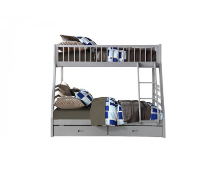 ACME Jason Twin/Full Bunk Bed with Storage - Gray