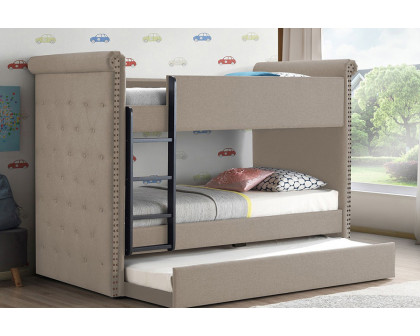 ACME Romana II Twin over Twin Bunk Bed with Trundle - Beige