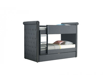 ACME Romana II Twin over Twin Bunk Bed with Trundle - Gray