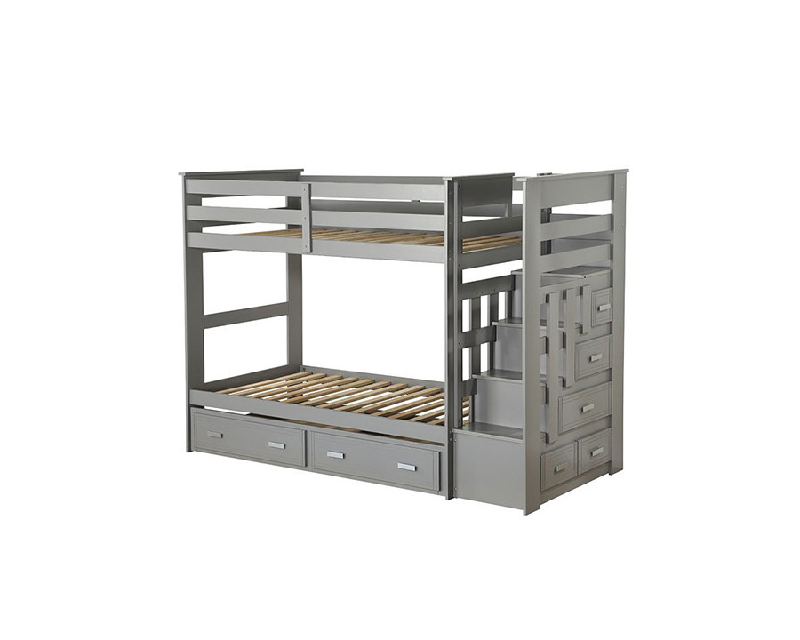 ACME Allentown Twin Bunk Bed with Trundle - Gray