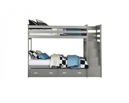 ACME Allentown Twin Bunk Bed with Trundle - Gray