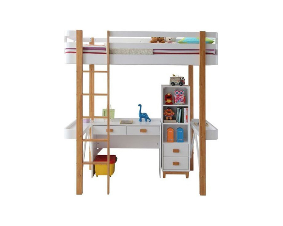 ACME Rutherford Bookcase - White/Natural