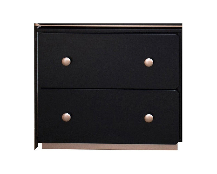 ACME - Prescott Cabinet in Black/Rose-Gold