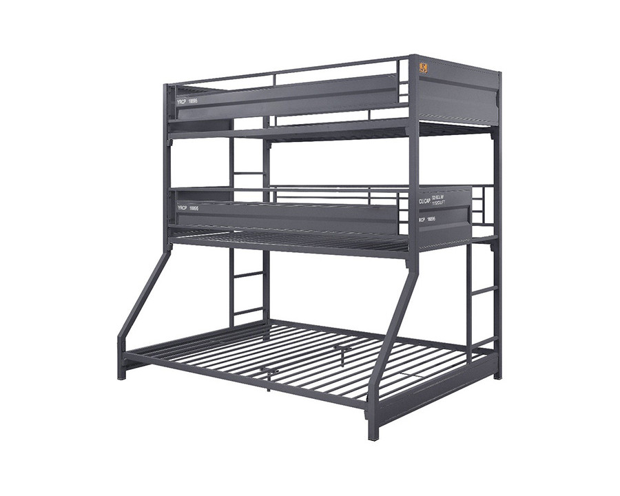 ACME - Cargo Twin/Twin/Full Bunk Bed in Gunmetal