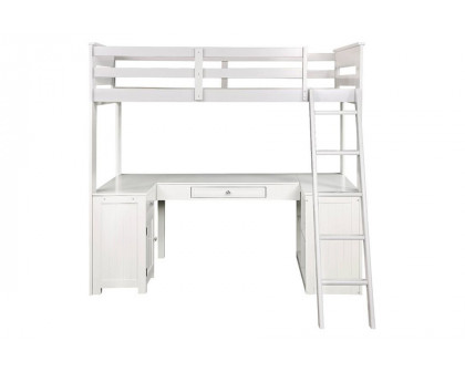 ACME - Ambar Twin Loft Bed with Desk/Bookcase/Chest in Light Gray