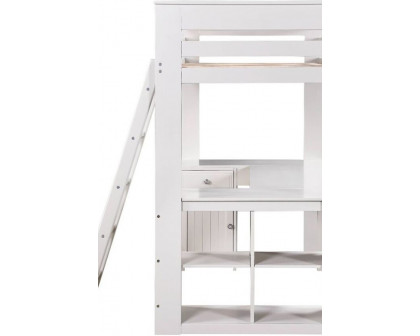 ACME - Ambar Twin Loft Bed with Desk/Bookcase/Chest in Light Gray