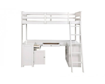 ACME - Ambar Twin Loft Bed with Desk/Bookcase/Chest in Light Gray