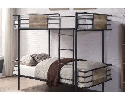 ACME - Deliz Twin/Twin Bunk Bed in Gunmetal