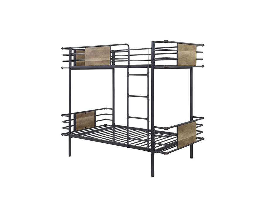 ACME - Deliz Twin/Twin Bunk Bed in Gunmetal