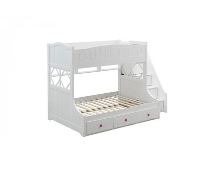 ACME - Meyer Twin/Full Bunk Bed with Storage in White