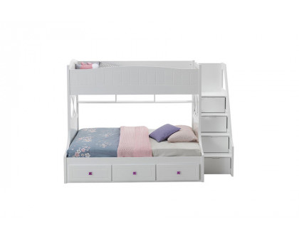 ACME - Meyer Twin/Full Bunk Bed with Storage in White