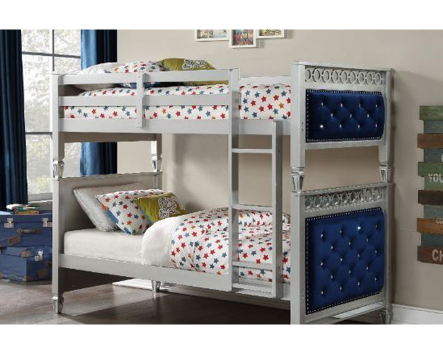 ACME - Varian Twin/Twin Bunk Bed in Blue/Silver