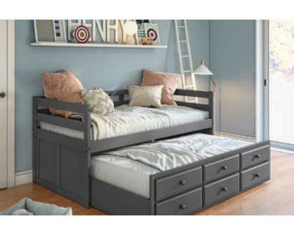 ACME - Darcie Daybed with Trundle & Storage in Gray