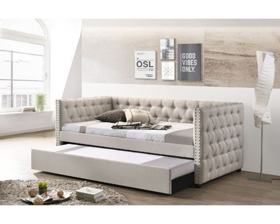 ACME - Romona Daybed with Trundle (Twin) in Beige