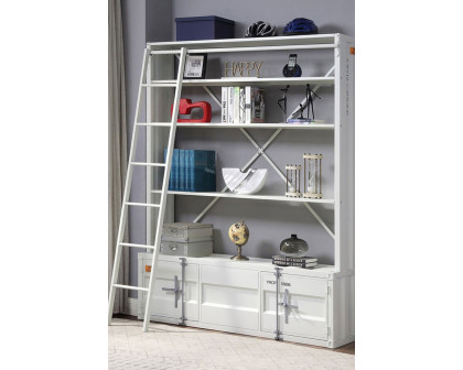 ACME Cargo Youth Bookshelf with Ladder - White