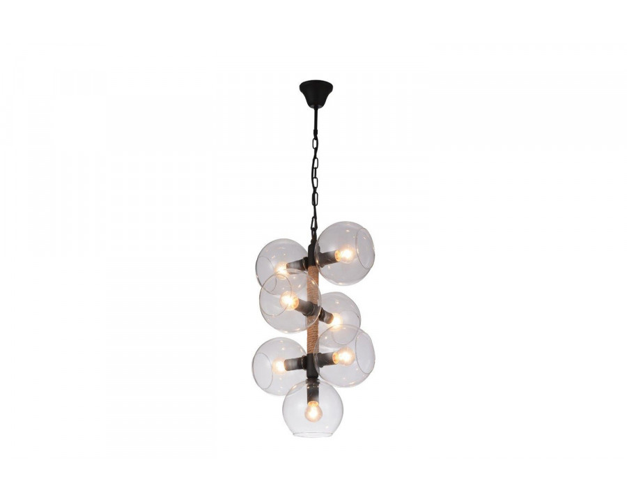 ACME - Okee Ceiling Lamp in Amber Glass/Black