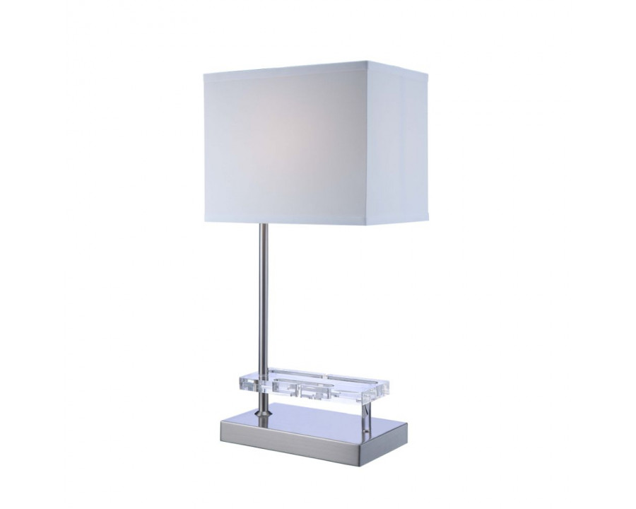 ACME - Britt Table Lamp with Usb in Sandy Nickel