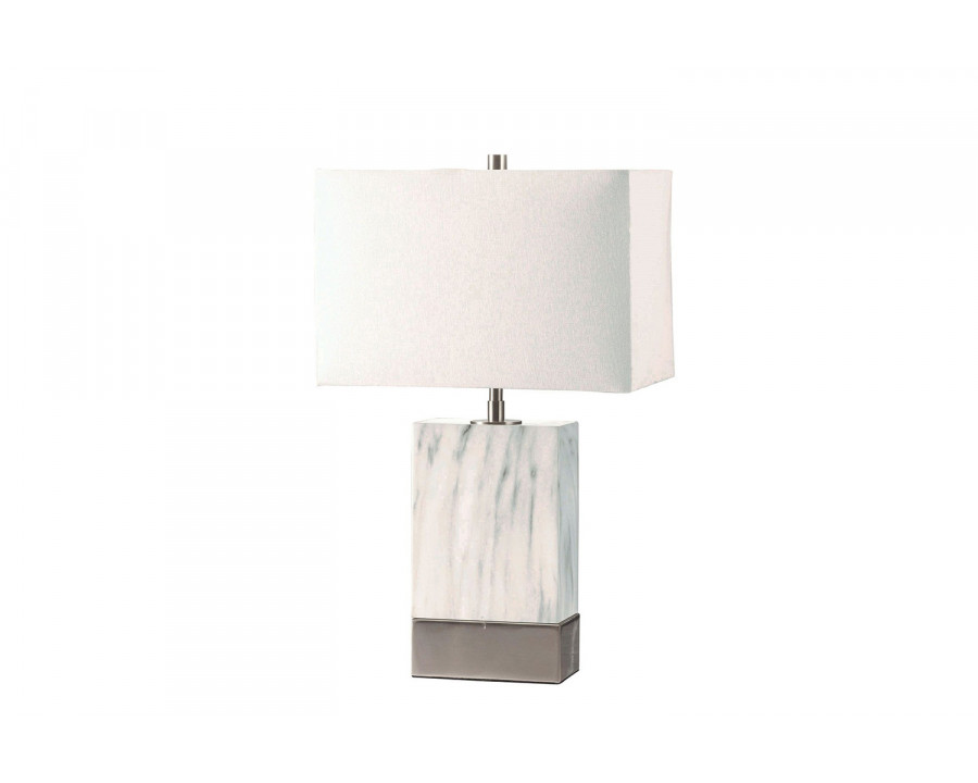 ACME - Libe Table Lamp in White/Brushed Nickel