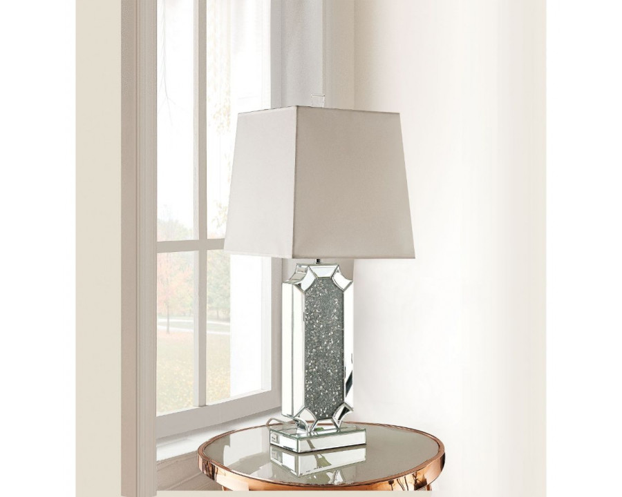 ACME - Noralie Table Lamp in Mirrored/Faux Diamonds (40216)