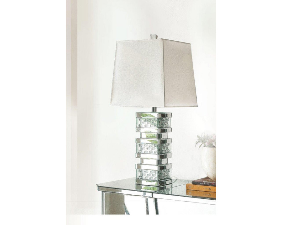 ACME - Nysa Table Lamp in Mirrored/Faux Crystals (40217)