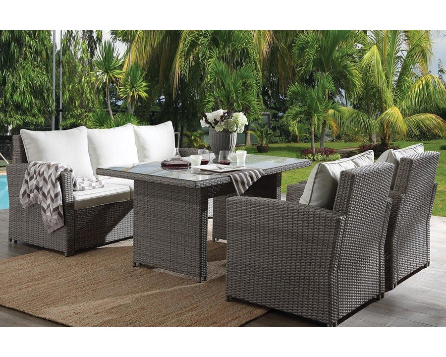 ACME - Tahan 4PC Bistro Set in Gray Wicker