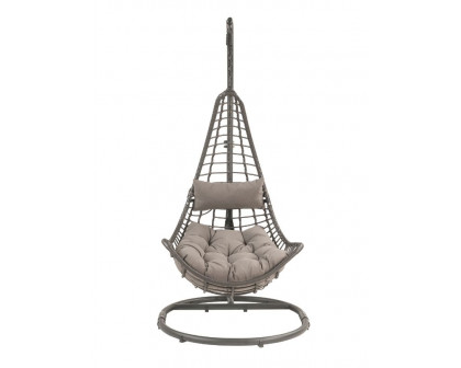 ACME - Uzae Hanging Chair in Gray/Charcoal Wicker