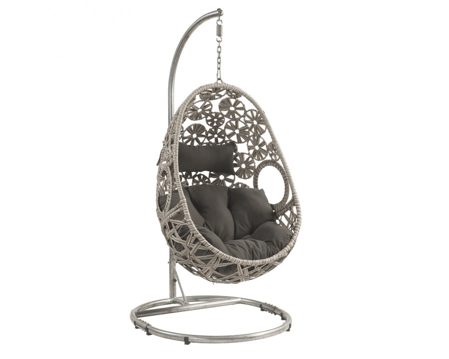 ACME - Sigar Hanging Chair in Light Gray/Wicker