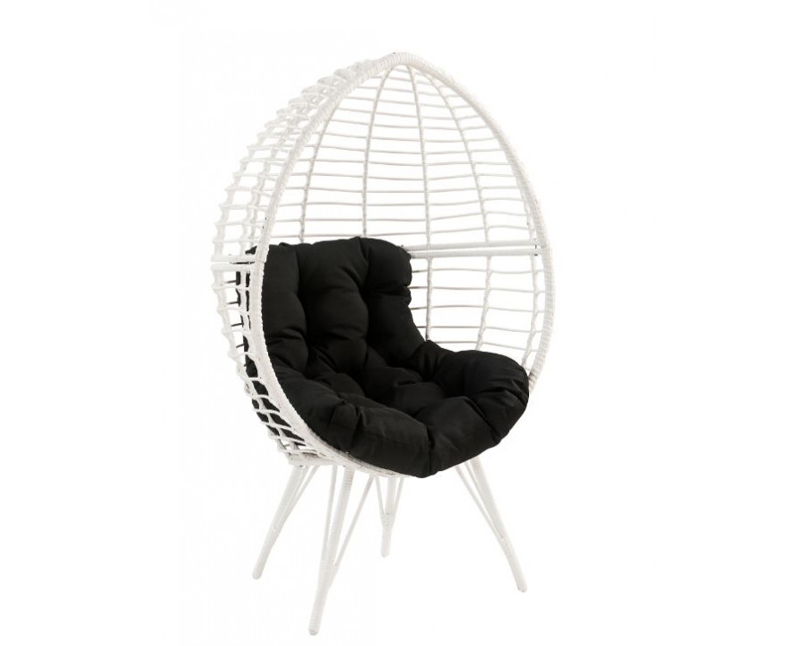 ACME - Galzed Patio Lounge Chair in Black/White Wicker