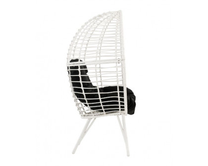 ACME - Galzed Patio Lounge Chair in Black/White Wicker