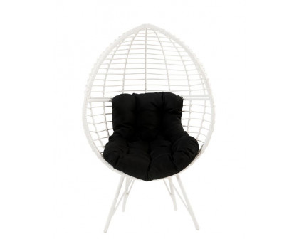 ACME - Galzed Patio Lounge Chair in Black/White Wicker