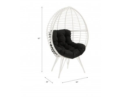 ACME - Galzed Patio Lounge Chair in Black/White Wicker