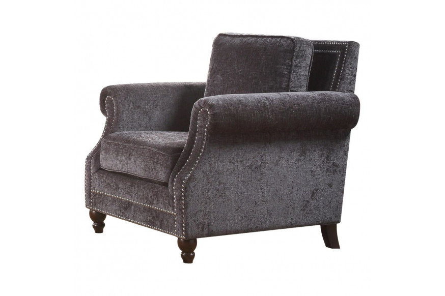 ACME™ Ilex Accent Chair - Gray Chenille