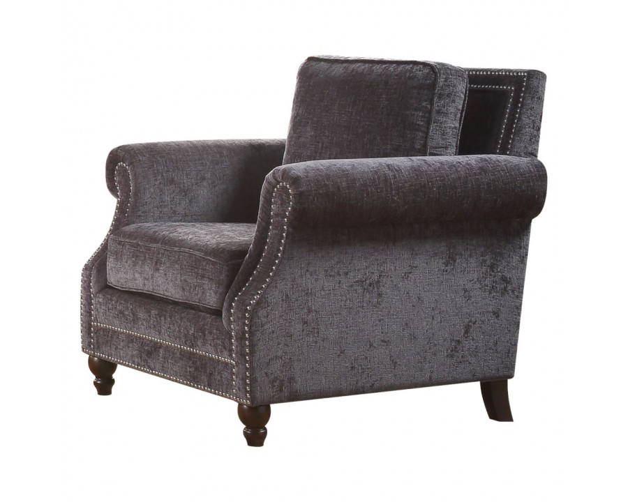 ACME - Ilex Accent Chair in Gray Chenille