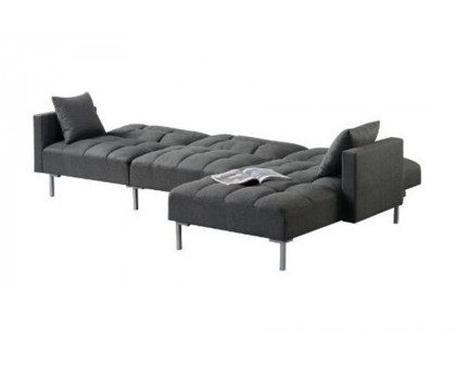 ACME - Duzzy Sectional Sofa in Dark Gray