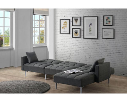 ACME - Duzzy Sectional Sofa in Dark Gray