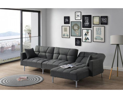 ACME - Duzzy Sectional Sofa in Dark Gray