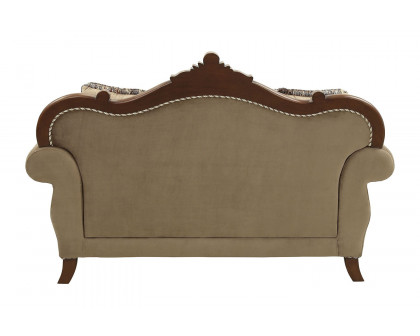 ACME - Mehadi Loveseat with 6 Pillows in Velvet/Walnut