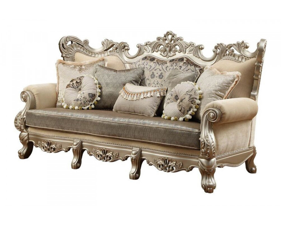 ACME - Ranita Sofa with 7 Pillows in Champagne