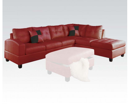 ACME - Kiva Reversible Sectional Sofa with 2 Pillows