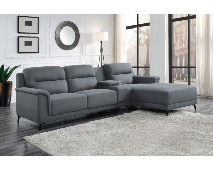 ACME - Walcher Sectional Sofa in Gray