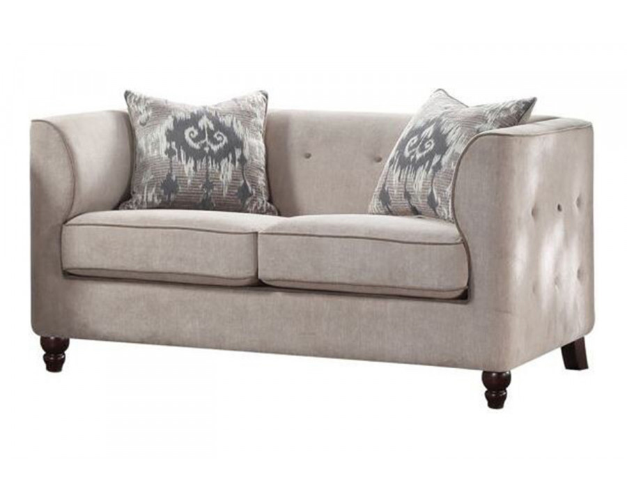 ACME - Cyndi Loveseat with 2 Pillows in Tan