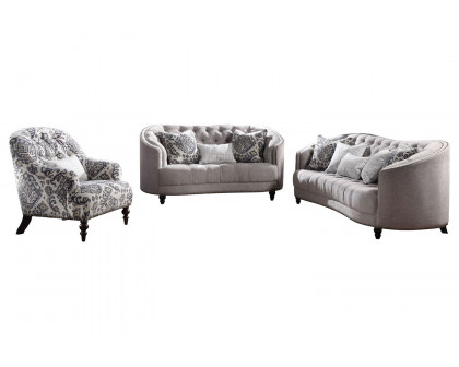 ACME - Saira Sofa with 5 Pillows in Light Gray