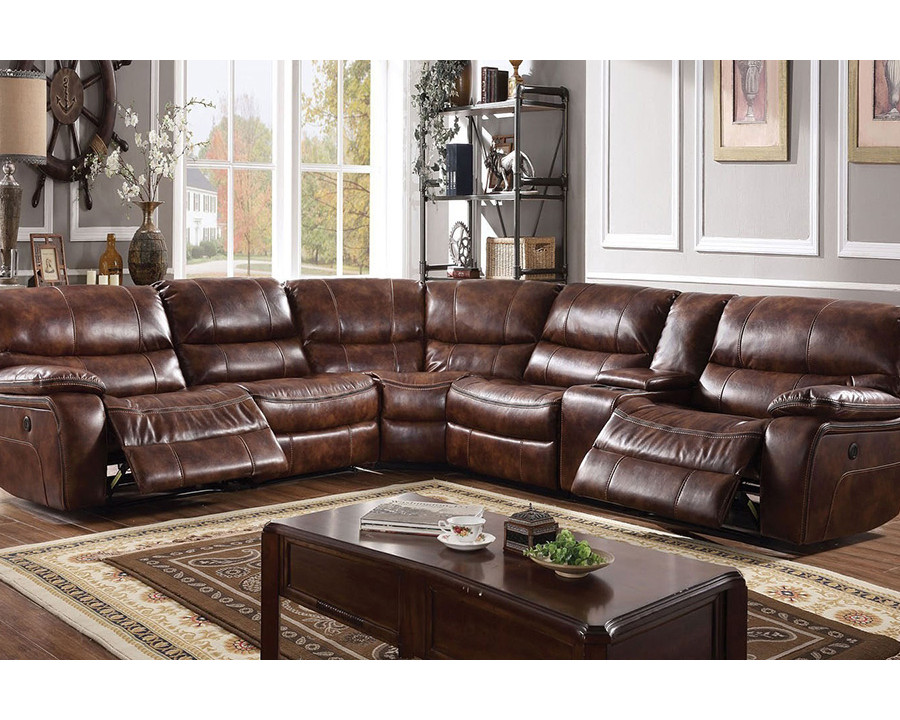 ACME - Brax Power Motion Sectional Sofa in Brown