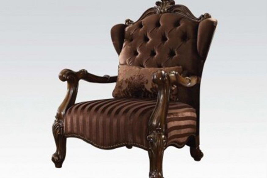 ACME™ Versailles Chair - Brown Velvet and Cherry Oak