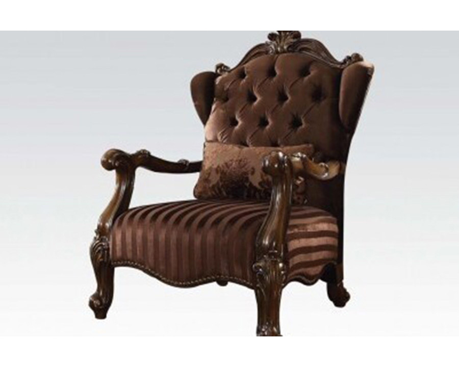 ACME Versailles Chair - Brown Velvet and Cherry Oak