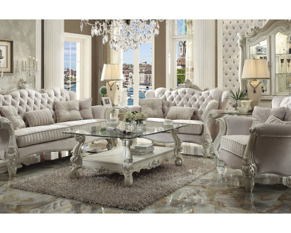 ACME Versailles Sofa - Ivory Velvet and Bone White