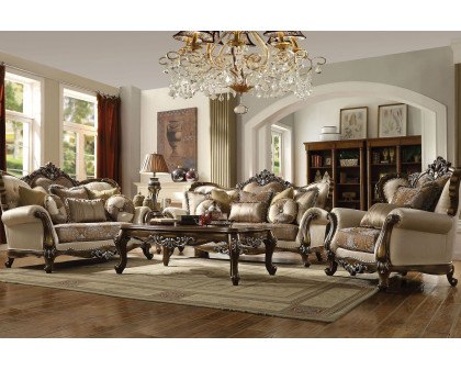 ACME - Latisha Sofa with 8 Pillows (Same Lv01576) in Tan/Antique Oak