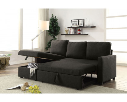 ACME - Hiltons Sectional Sofa in Charcoal Linen